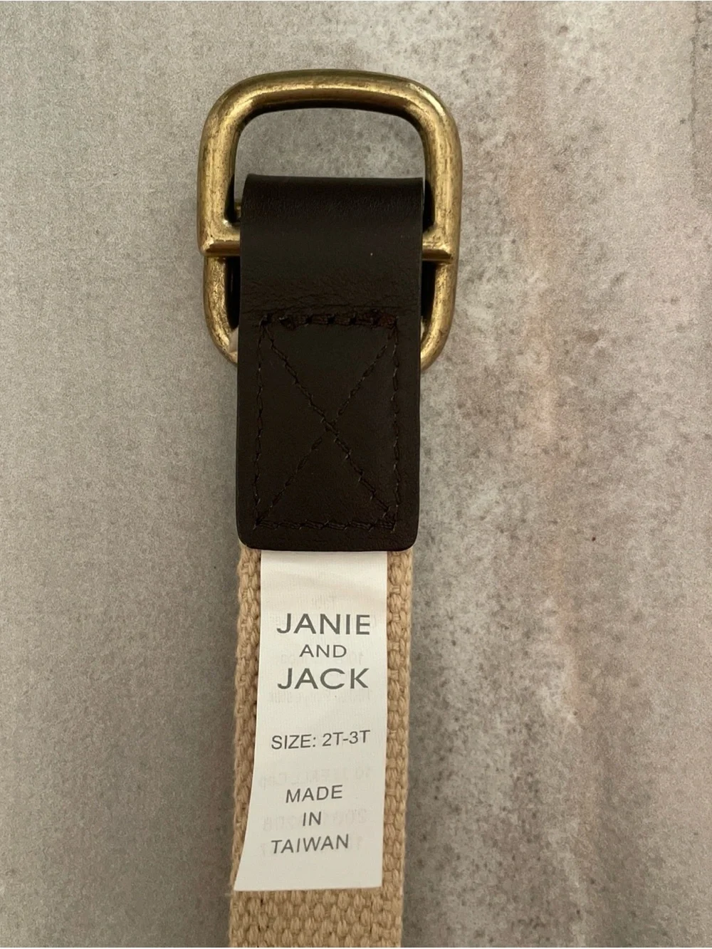 Janie and Jack Boys Bulldog Embroidered D-Ring Preppy Canvas Belt Size 2T-3T